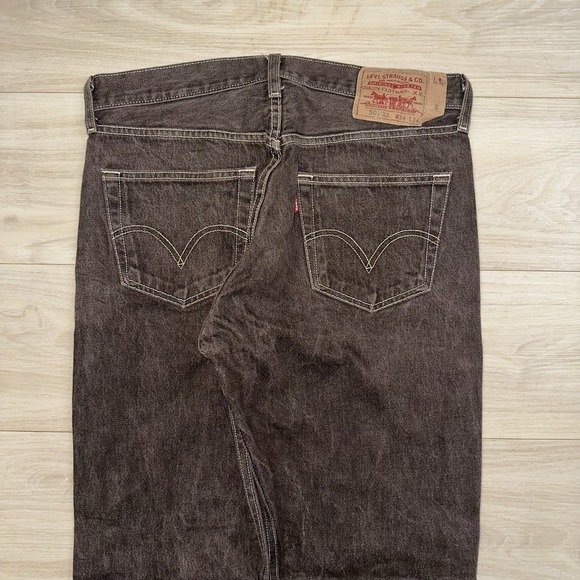 Levi's Other - Vintage Levi's 501 Jeans Mens 34x34 (33x31) Brown Denim Button Fly Straight Leg